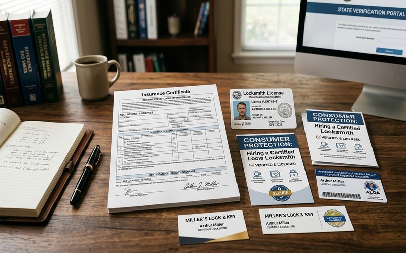 Locksmith insurance and bond verification